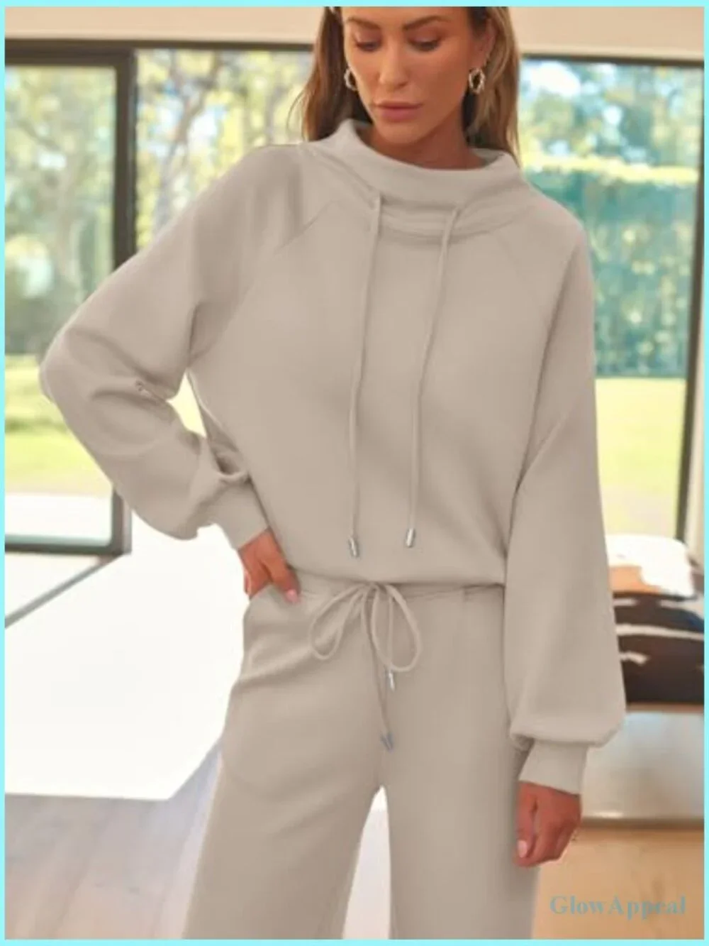 2-Piece Sweatsuit Lounge Set Tracksuit Heavyweight Cozy Fleece - Picture 6 of 7